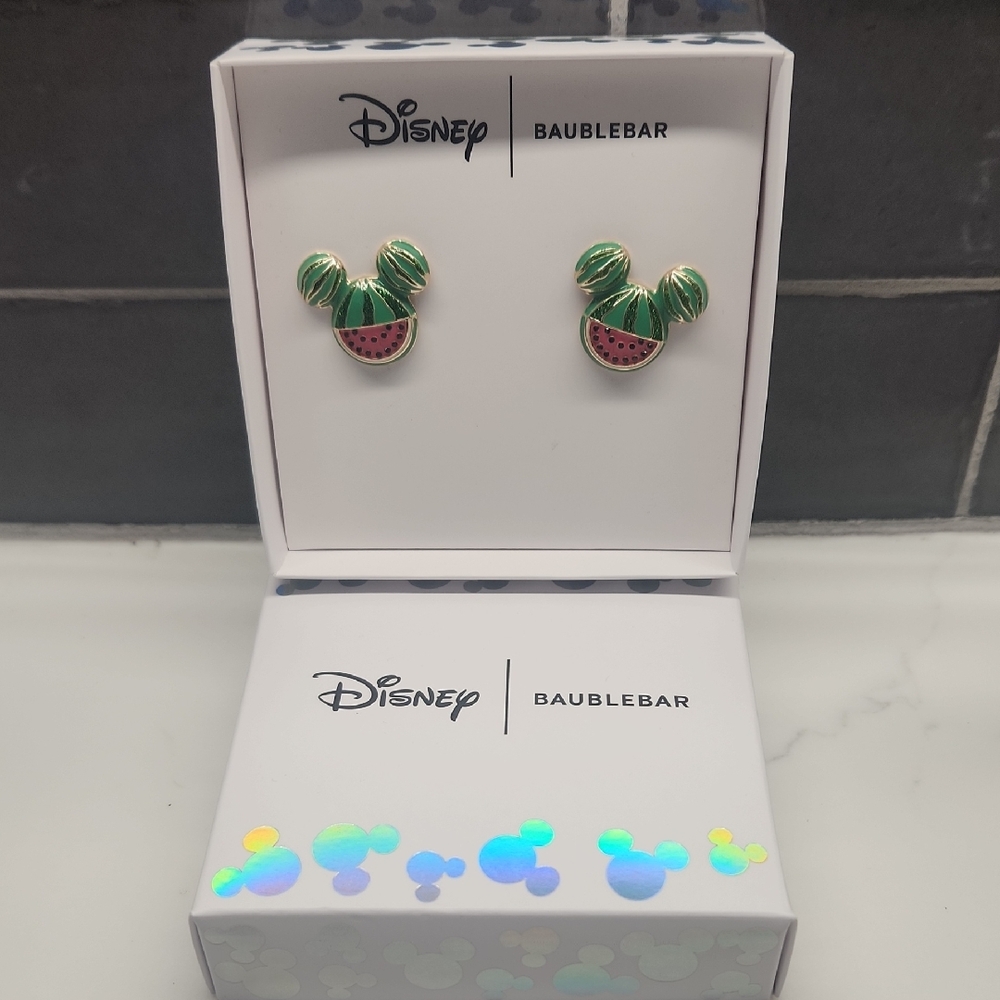Disney x Baublebar Mickey Watermelon Earrings NIB